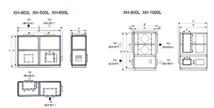 德冷立式新风换气机结构尺寸图
